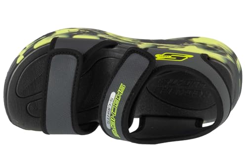 Skechers Boy's S-Lights: Sola Glow Sandal - Fusion Brights Sandals In Charcoal/Black, Size 1.5 | Synthetic - 3