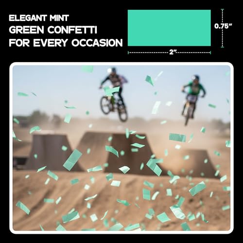 Image of Ultimate Confetti, Mint Green Biodegradable Confetti - Rectangular Flame-Resistant and Slow-Falling Tissue Paper Confetti for Cannon and Launcher use - Best for Celebrations - 1 lb, 16 oz