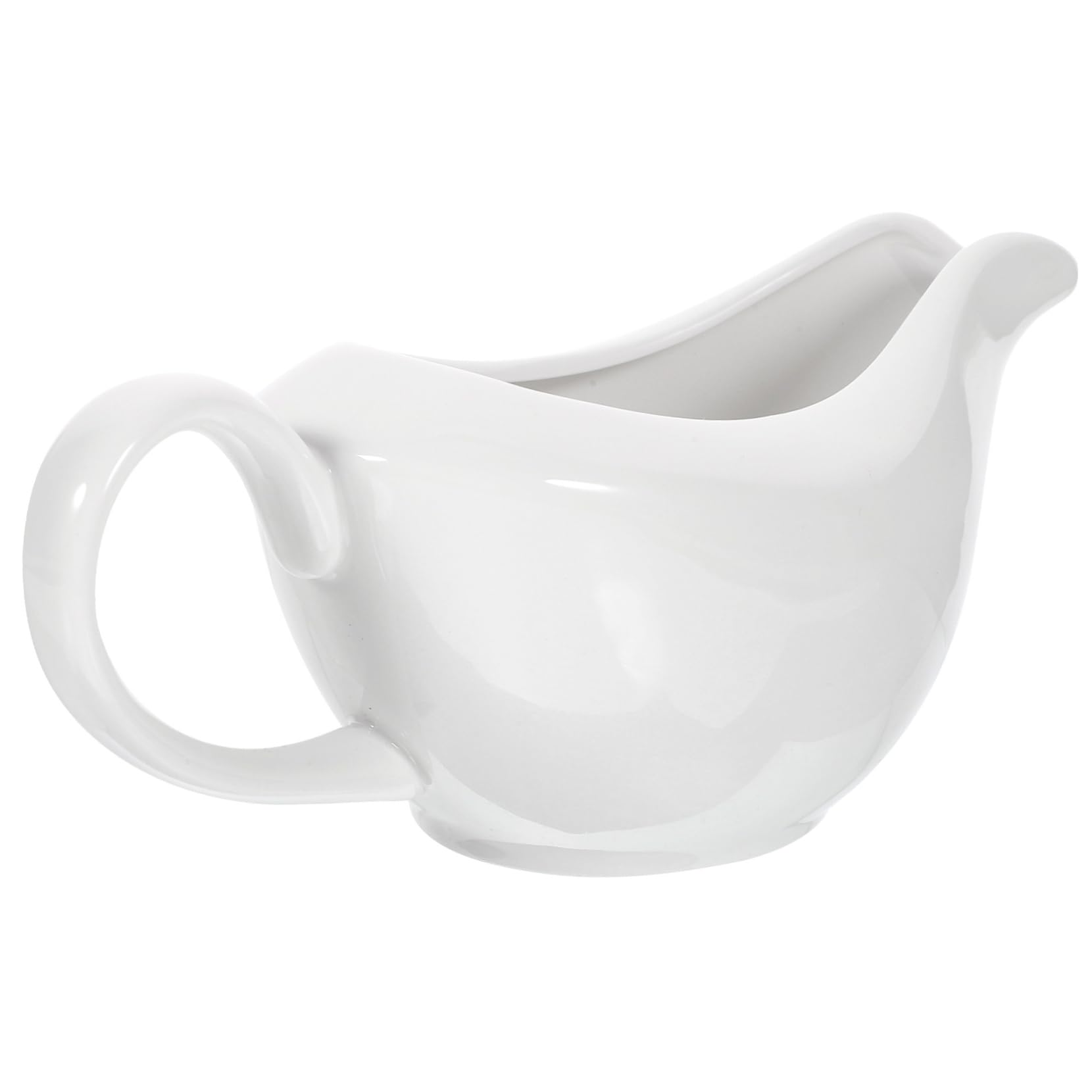 KICHOUSE Ceramic Juice Bucket Sauce Dipping Bowl Creamer Milk Container Gravy Cup Condiment Bowl Gravy Kettle with Handle Chicken Gravy Boat Gravy Dispenser Gravy Pour Ceramics White