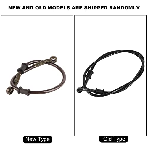 Keenso Motorrad Kupplung Bremsleitung, Motorrad 500mm / 600mm / 900mm /1200mm Stahlflex Bremsleitung Bremskupplung Ölschlauch für Fahrrad Enduros Motocross(500mm-Schwarz)