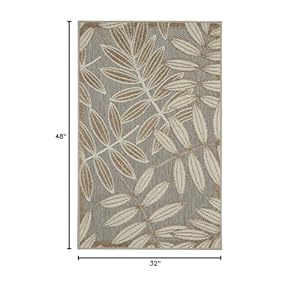 Nourison Aloha Indoor/Outdoor Natural 2'8" x 4' Area Rug, Easy Cleaning, Non Shedding, Bed Room, Living Room, Dining Room, Backyard, Deck, Patio (3x4) Nourison Aloha IndoorOutdoor Natural 28 x 4 Area Rug Easy Cleaning Non Shedding Bed Room Living Room Dining Room Backyard Deck Patio 3×4