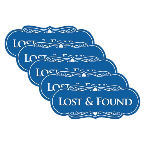 Signs ByLITA Designer Lost & Found Sign (Blue) - Medium (5 Pack)