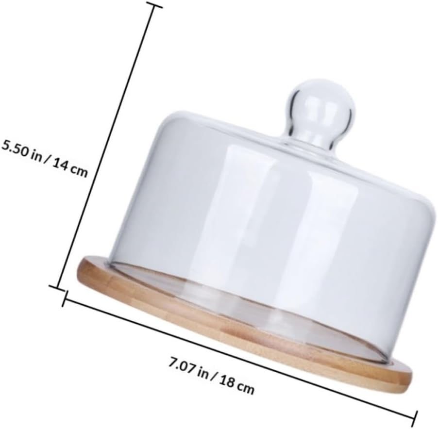 Zerodeko Household Large Cake Glass Cover Dome with Tray Food Protective Cover Fresh-keeping Display for Bakery Dessert Serving and Pastry Presentation