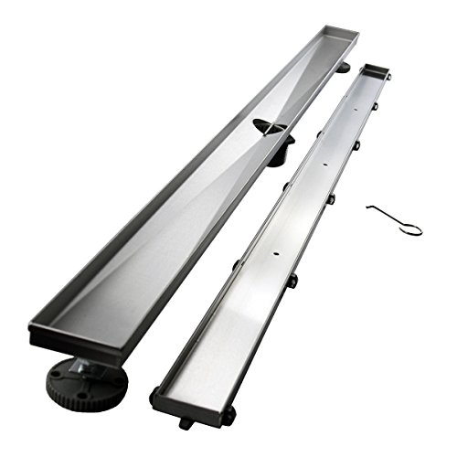 Neodrain 60-Inch Linear Shower Drain With Tile Insert Grate,Professional Brushed 304 Stainless Steel Rectangle Shower Floor Drain Manufacturer,Floor Shower Drain With Leveling Feet, Hair Strainer #TOP3