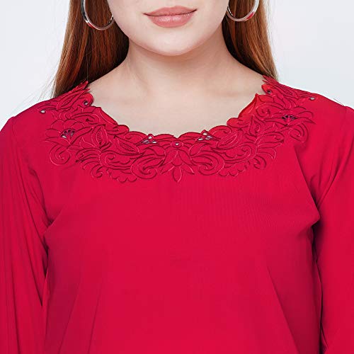 Image of GO-4 IT Women's Top with Cutwork Embroidery in Neck