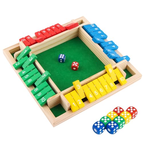 Ya en mundofriki.es: ACTOYS Shut The Box, Juego de Mesa, Cierra la Caja Juego con 2 Dados, Shut The Box Board Game para 4 Jugadores, Juego de Mesa Clásico, Juego de Matemáticas para Niños y Adultos-C