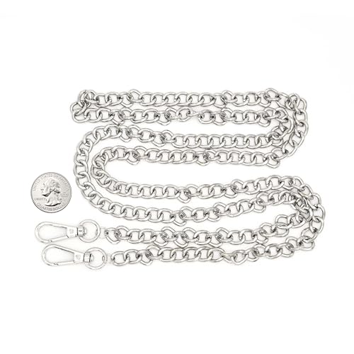 54 Inch Heavy Silver Handbag Chain - Heavy Weight Crossbody Strap - Chain For Purse - Designer Bag or Evening Bag Strap - Handmade3