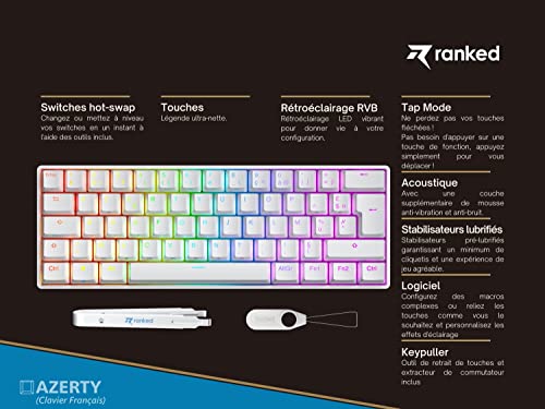 Clavier PC et Mac Ranked N60 Nova Blanc pour un setup gaming épuré et lumineux - 2