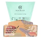 ECO WAVE 100% Compostable Trash Bags, 1.6 Gallons, 100 Bags 0.71 Mil, ASTM D6400, EN 13432, US BPI a