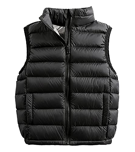 Cozomiz Bebé Chaleco de Plumón para Niños Niñas Invierno Sin Mangas Acolchado Abrigo Ligero Chaqueta de Abajo Calentar Ropa de Invierno 10-11 años Negro Cover