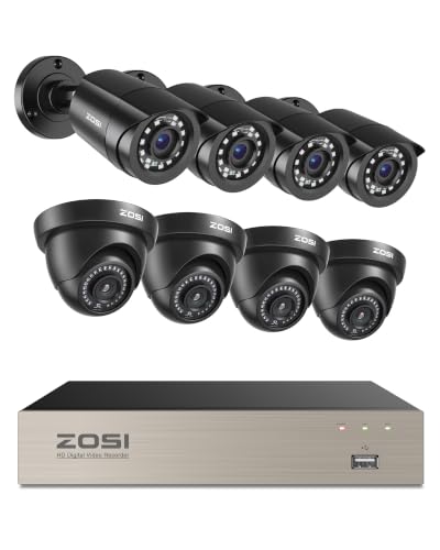 ZOSI 8CH 3K Lite Security Camera System, 8X Home CCTV Cameras, No HDD