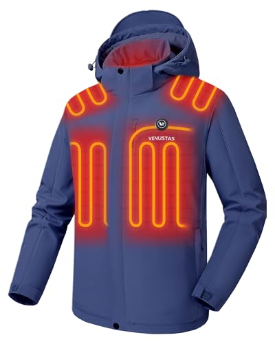 Venustas Men's Heated Jacket with Battery Pack, Waterproof & Windproof
