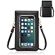 LEZED Handytasche zum Umhängen Damen Schwarz Kleine Touchscreen Crossbody Handytasche Tragbare Handytasche mit Schulterriemen Stilvolle Handy Schultertasche für Handy unter 7 Zoll