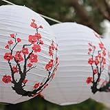 Shnmersy 紙提灯 梅の花 円形紙ちょうちん ペーパーランタン 梅花 中国風 丸提灯 正月 中華料理屋 レストラン ラーメン屋 居酒屋 装飾用 お祭り ホームデコレーション