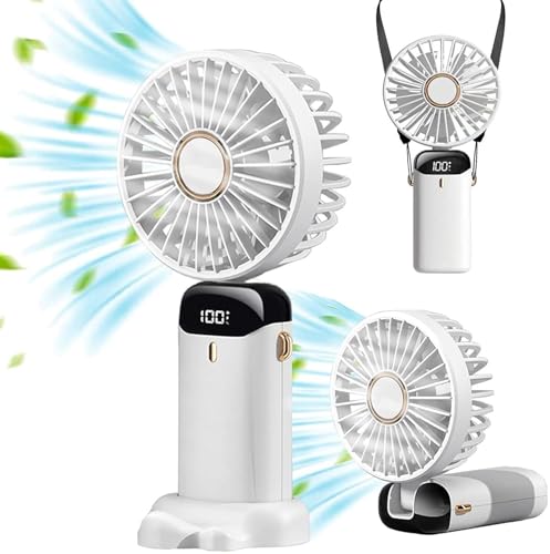 Image of Hand Fan Rechargeable, Handheld fan for Makeup, Electric Fan Portable, Mini Fan for Makeup for Women, Small Fan for ace, Travel, Battery, usb charging, High Speed