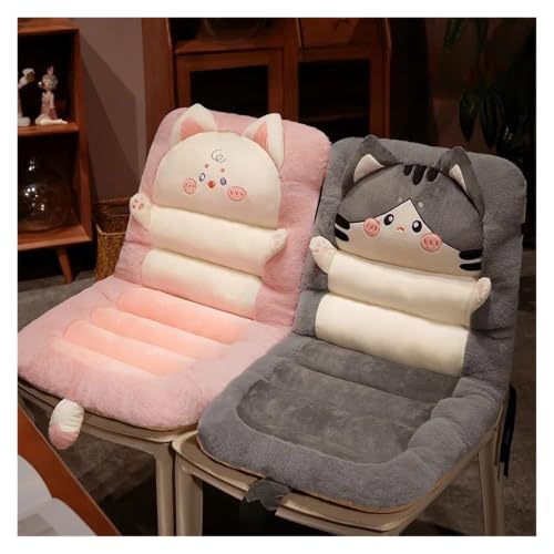 Coussin velours doux chat pour siège auto et dossier ergonomique de bureau gris