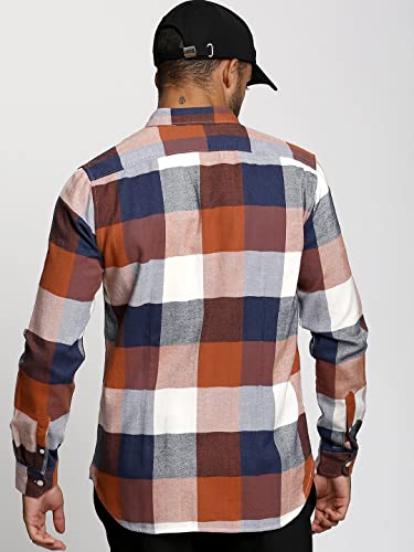 Image of THE BEAR HOUSE Men's Cotton Multi Checked Slim Fit Shirt |Multicolored |3XL |TBH-LENO-MC-3XL |