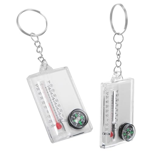 2 brújulas portátiles con termómetro para camping miniatura 1