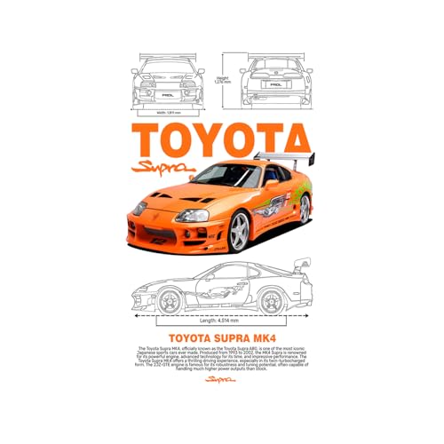 Image of BLINKART Toyota Supra MK4 (Fast & Furious)Car Posters Sticker Gift Items for Boys Room Wall Decor || Comes with Double-Sided Tape|| Decoration Bedroom Living Room Office Studio Decor | 12x18 In (A3) - CAR-299