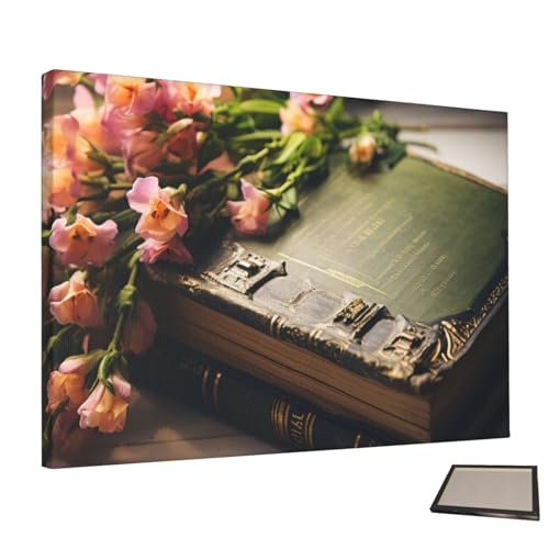 Peinture esthétique pour salon et chambre déco livre vintage