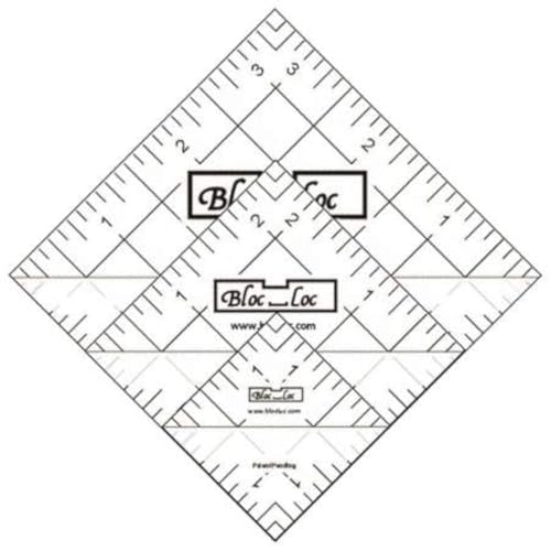 Bloc Loc Half Square Triangle Ruler Set 10cm - 3.8cm 6.4cm,8.9cm, Acrylic Ruler