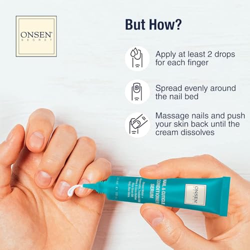 Onsen Secret Cuticle Cream, Cuticle Oil in Deep Action - Japanese Natural Healing Minerals Nail Care Serum and Butter, Sooth, Repair, and Strengthen Cuticles and Nails, Visible Results, 30 ml