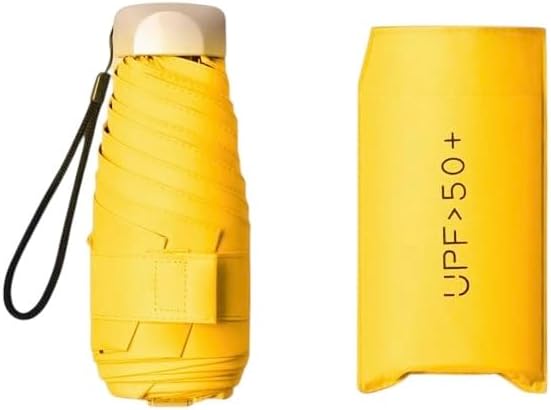 黄色の傘は日傘として最適（［TORATA］UPF50+ 晴雨兼用 コンパクト 折りたたみ傘  (イエロー)）