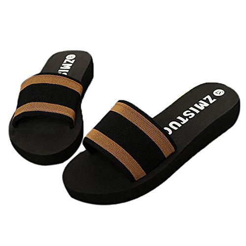 Womens Sandals, Women's Flat Casual Sandals Summer Slippers Comfortable Slip On Platform Striped Beach Sandals Bathroom Slippers3