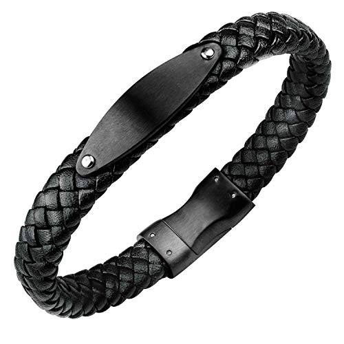 Pulsera trenzada de cuero con cierre magnético miniatura 1