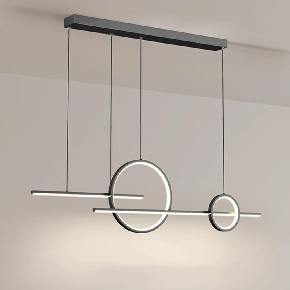 HYJAUSXB Ceiling Light Chandelier Modern White Restaurant Simple Long LED 3-Color Variable Lights Used for Kitchen Island Bar s