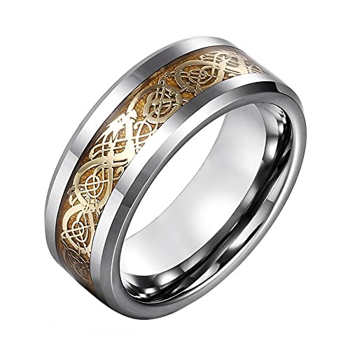 Bagues en Acier Inoxydable for Hommes, Bijoux for Hommes, Bague en Acier Inoxydable for Hommes, Bijoux for Femmes Amulette Païenne Vintage (Couleur : Or, Taille : 12) (Color : Gold) Cover