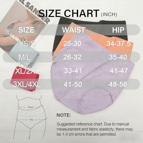 Image of Womens Underwear Full Coverage Panties for Ladies Soft Breathable Cotton Briefs High Waisted Hipster