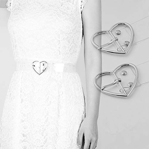 JinYu Heart/Round/Square Grommet Belts for Women Personality All-match Transparent Buckle Belt Wide Waist Decoration 1pack4