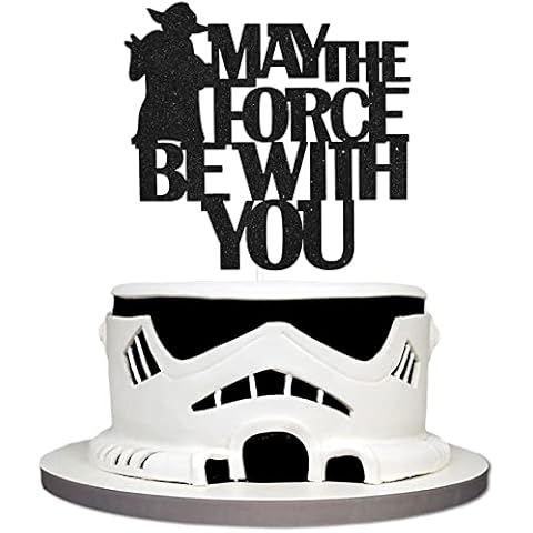 May The Force Be With You Happy Birthday Cake Topper - Space Birthday Cake Topper - Birthday Party Decorations For Boys Cover
