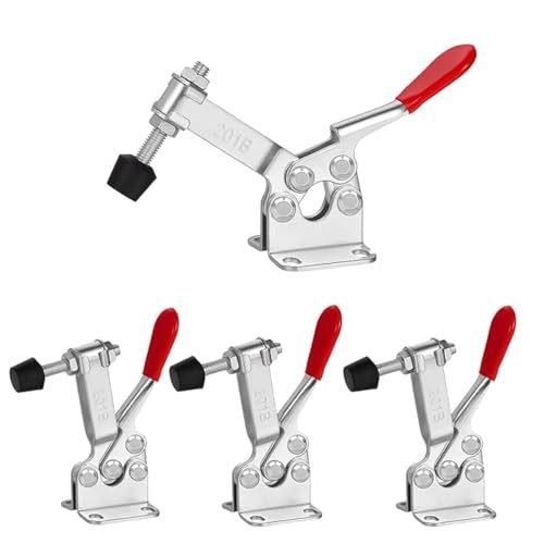 Image of Serplex 4Pcs Toggle Clamp Hold Down Clips 220Lbs Holding Capacity Antislip Horizontal Quick Release Toggle Clamp for Woodworking Jigs and Fixtures, Welding, Drill Press, Crosscut Sled