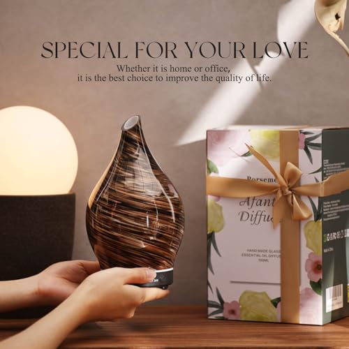 Porseme Essential Oil Diffuser 150ml Handmade Glass Diffuser 6H Runtime — view 6