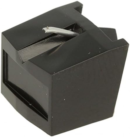 Close-up view of the Thakker CT 221 diamond stylus, showing its black housing and the silver cantilever with the diamond tip.