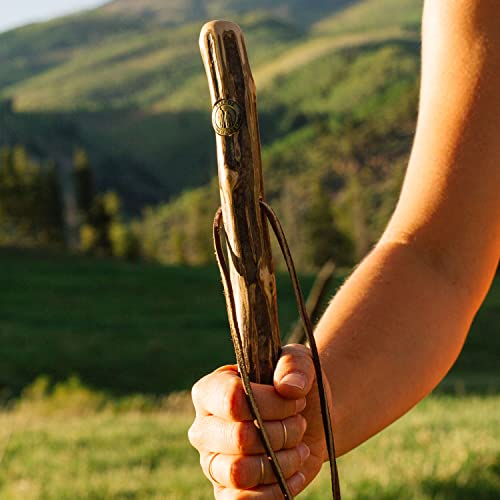 image for Brazos Rustic Wood Walking Stick, Ironwood, Traditional Style Handle, 