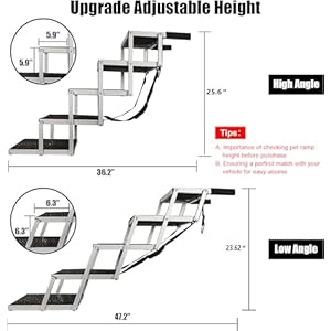   Dog-Car-Ramps-for-Large-Dogs-WHDPETS-Aluminum-Dog-Stairs-Support-up-to-180lbs-Foldable-Pet-Ladder-Ramp-with-Nonslip-Surface-for-High-Beds-Trucks-Cars-and-SUV-5-Steps