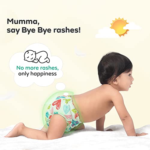 Image of Mylo Leak-Proof Baby Cloth Diaper Combo (1 Diapers + 1 Inserts) | Free Size (3M-3Y) | High Absorption | Quick Dry | Oeko-Tex Certified | Washable - Heart Doodle