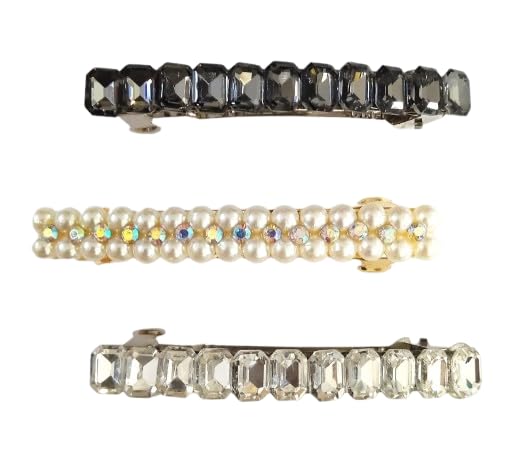 deepti chandna designs Shining Rhinestones & Pearls Embellished Metal Back Clips/Hair Barrettes/Ponytail Clips/Hair Accessories for Women & Girls-picture-28