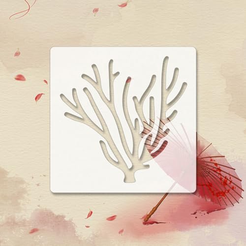 Plantillas de dibujo de vida marina NESTINGHO en PET blanco para pintura infantil, 2 juegos 5