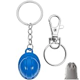 GENSMILE Sicherheitshelm-Schlüsselanhänger Geschenk für Herren und Damen – Mini-Schutzhelm Schlüsselkette Dekoration für Bauarbeiter, Bauhandwerker, Schutzhelm kreatives Geschenk (blau)