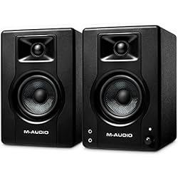 M-Audio BX4 Pair - Par de Monitores de estudio, Altavoces para PC de sobremesa de 120 W para videojuegos, producción musical, transmisiones en directo y pódcasts