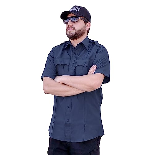 Image of First Class 100% Polyester Short & Long Sleeve Zippered Uniform Shirt 4 Pocket Hidden, Law Enforcement BDU Zipper Closure.