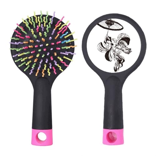 Brosse à cheveux coussin démêlante illustration japonaise femme pour salon de coiffure