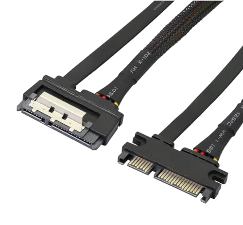 Cable Extensor Datos y Poder SATA 22 Pin Macho a Hembra 30 cm