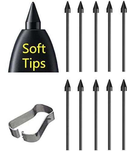 10Pcs Soft Black Galaxy Tab S7 |S7 Plus |S7 FE Pen Tips/Nibs Replacement for Samsung Galaxy Tab S7 |S7 Plus |S7 FE Touch Stylus S Pen with Tweezer (Black)