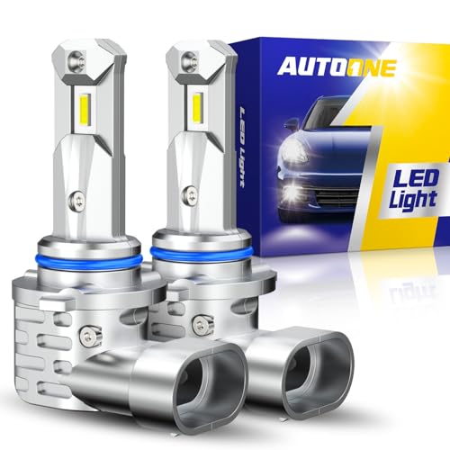 Image of AUTOONE 9005 HB3 LED Bulb, 900% Brightness, 6000K, Fanless 99% Compatibility, Longer Lifespan, IP68, Quick Installation, Pack of 2