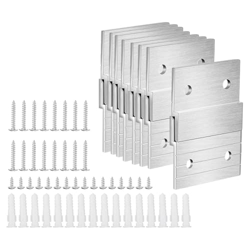 drburpily Juego de 8 pares de colgadores pared resistencia con Para sistema sujeción francesa. El soporte pared ofrece usos versátiles y permite colgar paneles. Incluye herrajes montaje en